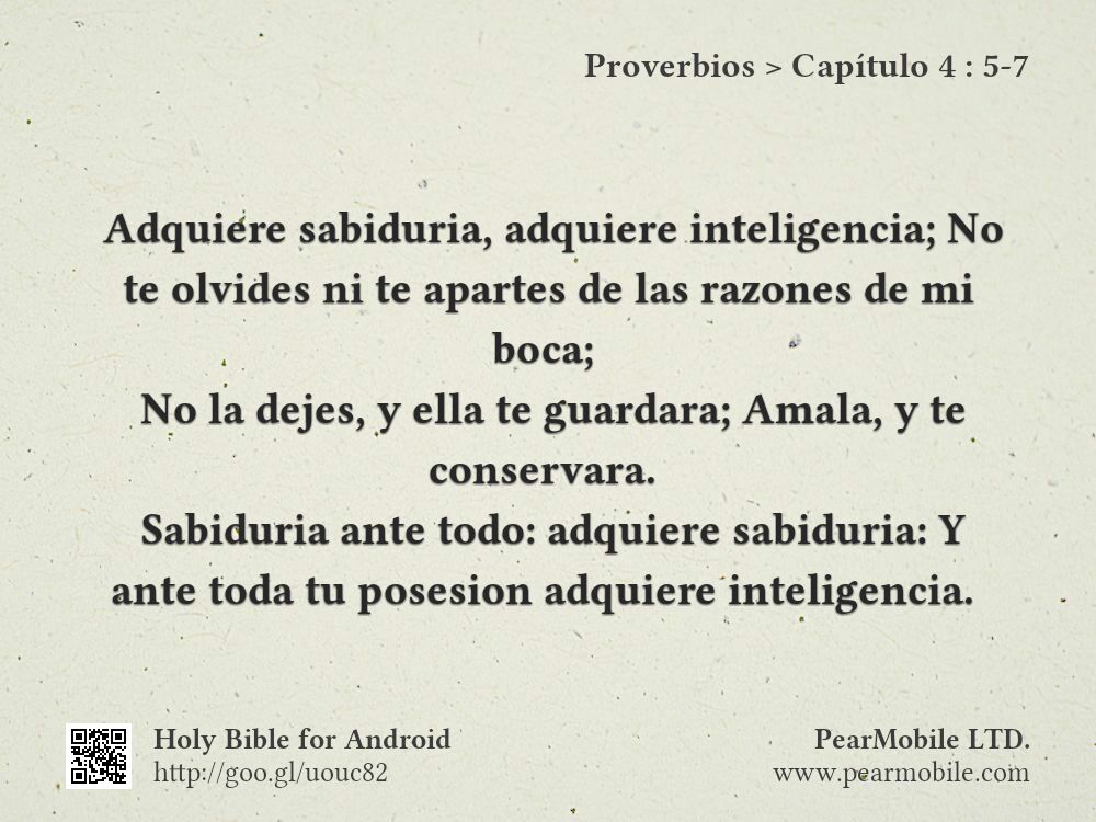 Proverbios, Capítulo 4:5-7